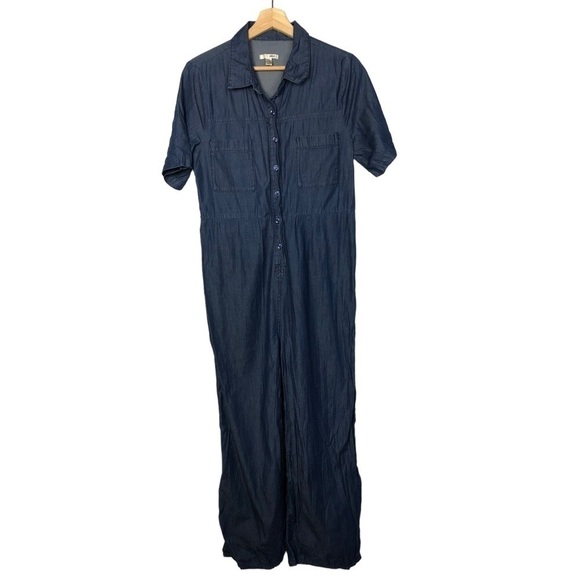 Amuse Society Jump For Love Short Sleeve Wide Leg Jumpsuit L - Picture 3 of 8